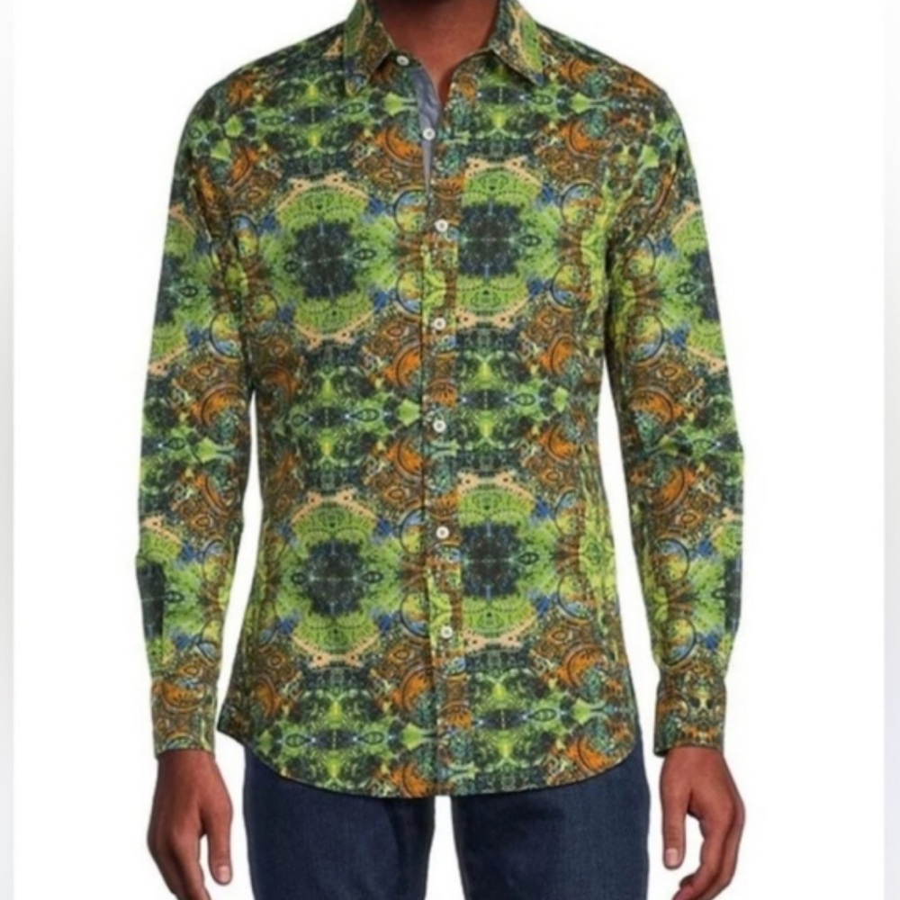 Daniel Cremieux Premium Denim Multicolor Patterned Men's Shirt. Size 3XB.